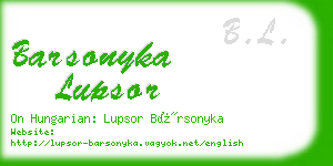 barsonyka lupsor business card